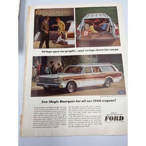 Vintage Rare Ford Station Wagon Wood Panel Original Magazine Print Ad